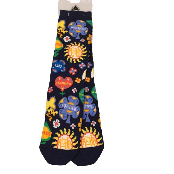 DISNEY PARKS Accessories - DISNEY PARKS It's a Small World Hello in Many Languages Ladies Crew Socks Size 5